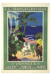 BATEAU ALGèRIE TUNISIE MAROC - POSTER HQ 40x60cm d'uneAFFICHE VINTAGE