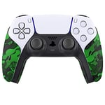 PlayVital Autocollants de Poignée Grip Antidérapante Absorbant La Sueur pour ps5 Manette,Sticker Tampons en Caoutchouc Souple Texturé Professionnels pour ps5 Contrôleur-Camouflage Noir Vert