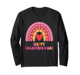 Happy Valentines Day Rainbow Heart Flowers Design Long Sleeve T-Shirt