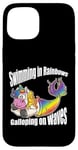 iPhone 15 Swimming in Rainbows Galloping on Waves Mystic Hybrid Case