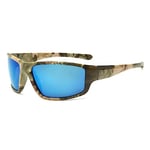 YAMEIZE Lunette De Soleil Homme Polarisée Sport Pour la Conduite Vélo Golf Conducteur Lunettes de Soleil Cadre Camouflage Protection UV Bleu Glace