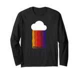 Cloud with Rainbow Rain Code Wave Long Sleeve T-Shirt