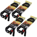 4x Cheap Durable PD Connex Dual XLR to 3.5mm Jack Mobile DJ Mixer MP3 Cables 6M