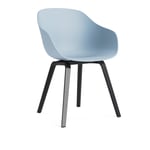 HAY - AAC222 Chair Black WB Lacq Oak Base Slate Blue 2.0 Shell - Matstolar - Hee Welling - Blå - Trä/Plast