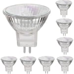 12V 50W Halogenlampor GU5.3 Spotbas Varmt Vit, Dimbar, 8-pack 50w