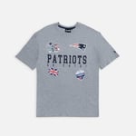 New Era Unisex NFL Games Collegiate Oversized England Patriots HGR T-Shirt, Grey Med, XXL EU