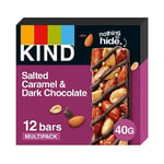 KIND Bars, Gluten Free Snack Bars, Salted Caramel Dark Chocolate, Healthy Snack, No Artificial Colours, Flavours or Preservatives, Multipack 12 x 40g