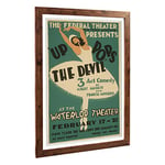 Big Box Art Framed Print of Vintage WPA Poster Up The Devil Design | Wall Art Picture | Home Decor for Kitchen, Living Room, Bedroom, Hallway, Walnut, A2 / 24.5x18 Inch / 62x45cm