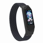 Xiaomi Mi Band 5 / 4 / 3 tyylikäs nylon kellon ranneke - Charcoal / Koko: S Svart