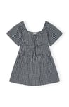 Seersucker Check Mini Layer Dress - Egret