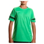 NIKE Boys' Dri-fit Academy 21 Short Sleeve Jersey, Lt Green Spark/White/Pine Green/White, S UK