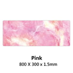 WSKLPM Large Gaming Mouse Mat,Pink Marble Grain Large Soft Rubber Mouse Pad,Office Computer Desk Cushion Keyboard Pad Laptop Home Desk Mat,800 X 300 X 1.5Mm