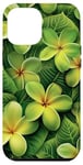 iPhone 14 Pro Max Green Frangipani Flowers Plumeria Flower Pretty Garden Case