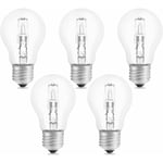 Ampoule Halogène E27 A55 42W Dimmable, AC220-240V, 650LM Blanc Chaud 2700K, Transparent Ampoule Globe E27 Halogene pour Plafonnier, Lampe de bureau,