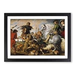 Big Box Art Peter Paul Rubens The Wolf and The Fox Framed Wall Art Picture Print Ready to Hang, Black A2 (62 x 45 cm)