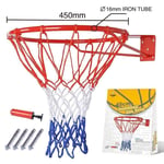 18" Full Size Basketball Hoop Ring Net Wall Mounted Outdoor Hanging Basket