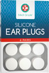 Medi Grade Premium Silicone Ear Plugs for Sleep, 6 12 Count (Pack of 1)