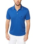 Nautica Men's Classic Fit Short Sleeve Solid Soft Cotton Polo Shirt, Monaco Blue, Large