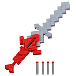 Nerf Minecraft, épée Heartstealer, 4 fléchettes en Mousse Nerf Elite, Lame en Mousse, Lance-fléchette