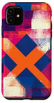 Coque pour iPhone 11 Drapeau géométrique pop art rose Tennessee State Plaid orange TN