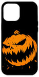 Coque pour iPhone 14 Plus Amusant Orange Halloween Citrouille Visage Silhouette effrayante Citrouille