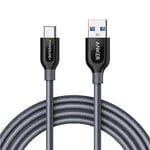 Anker Câble USB C vers USB 3.0 de 180 cm Powerline+ Extra Solide pour Appareils USB Type C (Samsung Galaxy S8/8+/9, Nouveau MacBook, Huawei P10, Google Pixel, Nexus 6P, LG V20 G5 .)