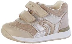 Geox Baby-Girl B RISHON Low-Top Sneakers, Beige (Beige/Gold C0871), 2.5 UK