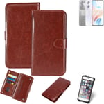 CASE FOR Oppo A79 5G BROWN FAUX LEATHER PROTECTION WALLET BOOK FLIP MAGNET POUCH