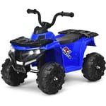 Costway - Quad Electrique pour Enfants 3 km/h,Phares, Musique, MP3, usb, aux, Volume Réglable Voiture pour Enfants de 3-6 Ans Bleu