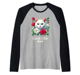 Roses Flowers British White Mom British Shorthair Cat Raglan Baseball Tee