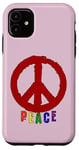 Coque pour iPhone 11 Marque-paix aux couleurs de l'arc-en-ciel LBGTQ+