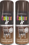 2 x 400ml Espresso Brown Spray Paint Gloss Finish Metal Wood Plastic Spray