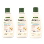 3x Aveeno Daily Moisturising Yogurt Body Wash Apricot & Honey Scented 300ml