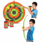 Kids 2 in 1 Scope Bow & Arrow Set Archery Toy Blow Gun Shooting Target Practice