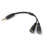 Cable adaptateur casque PC micro smartphone 3.5mm Jack male/Double 3.5 femelle