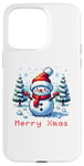 iPhone 15 Pro Max 8-Bit Pixel Art Style Snowman Winter Xmas Scene Case