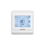 Thermostat Chauffage au Sol Electrique Programmable 16A avec Sonde, Numérique Thermostat d'ambiance Plancher Chauffant Régulateur Écran tactile LCD,1