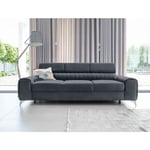 Bestmobilier - Talisay - canapé droit 3 places - convertible - en velours - gris