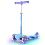 BremToy Trottinette Enfant 3 Ans, Trottinette Enfant avec Plateau Lumineux et Roues LED PU, Hauteur Réglable sur 4 Niveaux, Freinage Réactif, Légère, Trottinette Enfant pour Débutants de 3 à 8 Ans