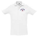 Supportershop Unisex England White Polo Shirt, unisex_adult, England White Polo Shirt, 5060672806015, white, S