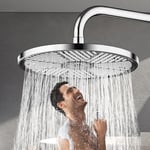 Tete de Douche Haute Pression, 25CM Grand Pommeau Douche Extérieure, Pomme de Douche Fixe, Pommeau de Douche Pluie à Économie d'Eau, Ronde Tete de Douche Pluie