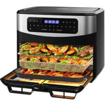 iceagle Friteuse sans Huile Dual Zone 12L Friteuse a Air Chaud Air Fryer XXL,10 Programmes, 2 Tiroirs, Fenetre Visible, 2600W