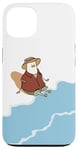 Coque pour iPhone 13 Goose se relaxant au bord de la mer, Goosey Beach Chill Vibes