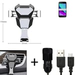 Car holder air vent mount for Samsung Galaxy Xcover 4 + CHARGER Smartphone