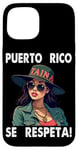 Coque pour iPhone 15 Puerto Rico Se Respeta Taina Chapeau Boricua Chic Vibes