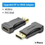 Vention Adaptateur DP vers HDMI 4K30Hz Display Port Mâle vers HDMI Femelle Convertisseur pour PC Ordinateur Portable Projecteur DisplayPort vers HDMI Adaptateur, HBP-