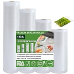 Omtofo Sac sous Vide Alimentaire, 15/20/25/28x600cm 4 Rouleaux Film sous Vide Alimentaire, Approuvé par la FDA, LFGB, Rouleau sous Vide Alimentaire, Sac Congelation sous Vide, sans BPA