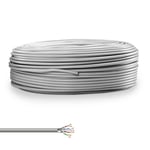 Waytex 36425 Câble RJ45 Multibrin Catégorie 6 F/UTP 50,00m AWG26/7 blindé Conducteur Cuivre Couleur Gris en Couronne