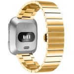 Fitbit Sense / Versa 3 klockarmband med spänne i rostfritt stål - Guld Guld