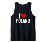 Funny Design Retro I Love Poland with a Red Heart Tank Top